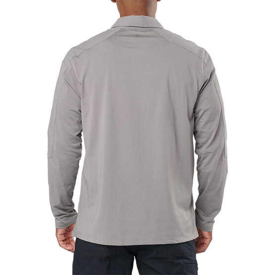 511 Artillery Long Sleeve Polo in grey features flex woven fabric and side vents